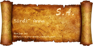 Siró Anna névjegykártya
