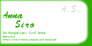 anna siro business card