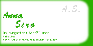 anna siro business card
